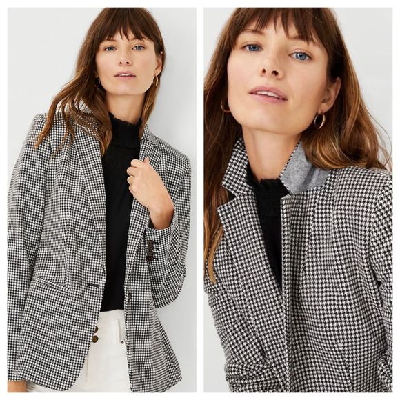 Ann Taylor 00P Hutton Blazer In Houndstooth‎ - Picture 2 of 2